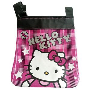Sanrio Hello Kitty Pink and Black Crossbody Bag 9.5  8.5 44"